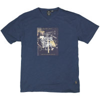 Blaues BigSize T-Shirt mit Druck Allsize Replika