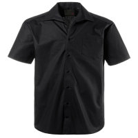 JP1880 schwarzes Kurzarm Cityhemd in Übergröße | Variokragen