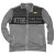 Grau - schwarze Sweatshirtjacke von Kitaro | Übergröße