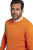 JP1880 Rundhals Pullover in orange, Übergröße