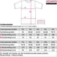 Rotes Adamo T-Shirt mit Brustdruck in &Uuml;bergr&ouml;&szlig;e