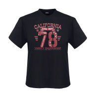 Schwarzes Adamo T-Shirt, Druck &quot;California&quot;