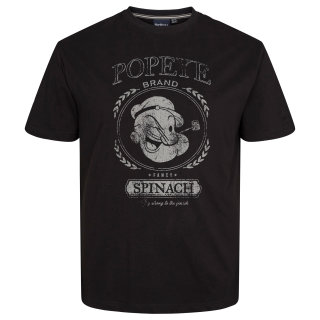 Schwarzes Popeye T-Shirt in Übergröße, schwarz North 56°4