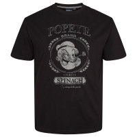 Schwarzes Popeye T-Shirt in Übergröße,...