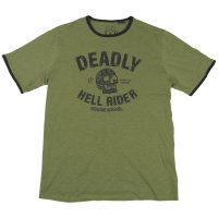 T-Shirt in oliv gr&uuml;n mit Totenkopf Druck