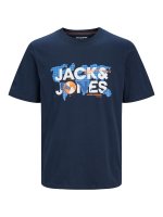 T-Shirt Modisch Druck blau Jack&Jones 4XL