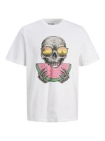 Jack & Jones T-Shirt Skull Melone weiß
