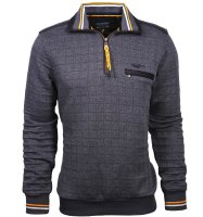 Monte Carlo Sweatshirt mit Zip Kragen in grau