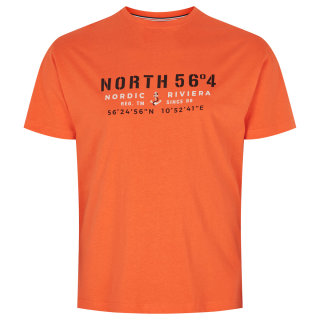 T-Shirt Modisch orange Druck Allsize 8XL